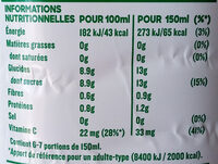Tropicana 100% oranges pressées sans pulpe 1 L - Nutrition facts - fr