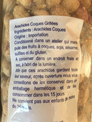 Arachides coques grillées - Ingredients - fr
