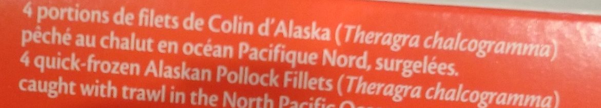 4 Filets de Colin d'Alaska - Ingredients - fr