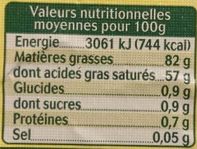 Beurre moulé biologique doux - Nutrition facts - fr