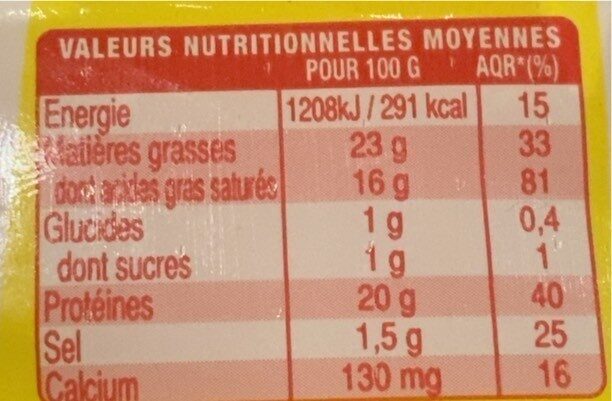 Fromage de chèvre - Nutrition facts - fr