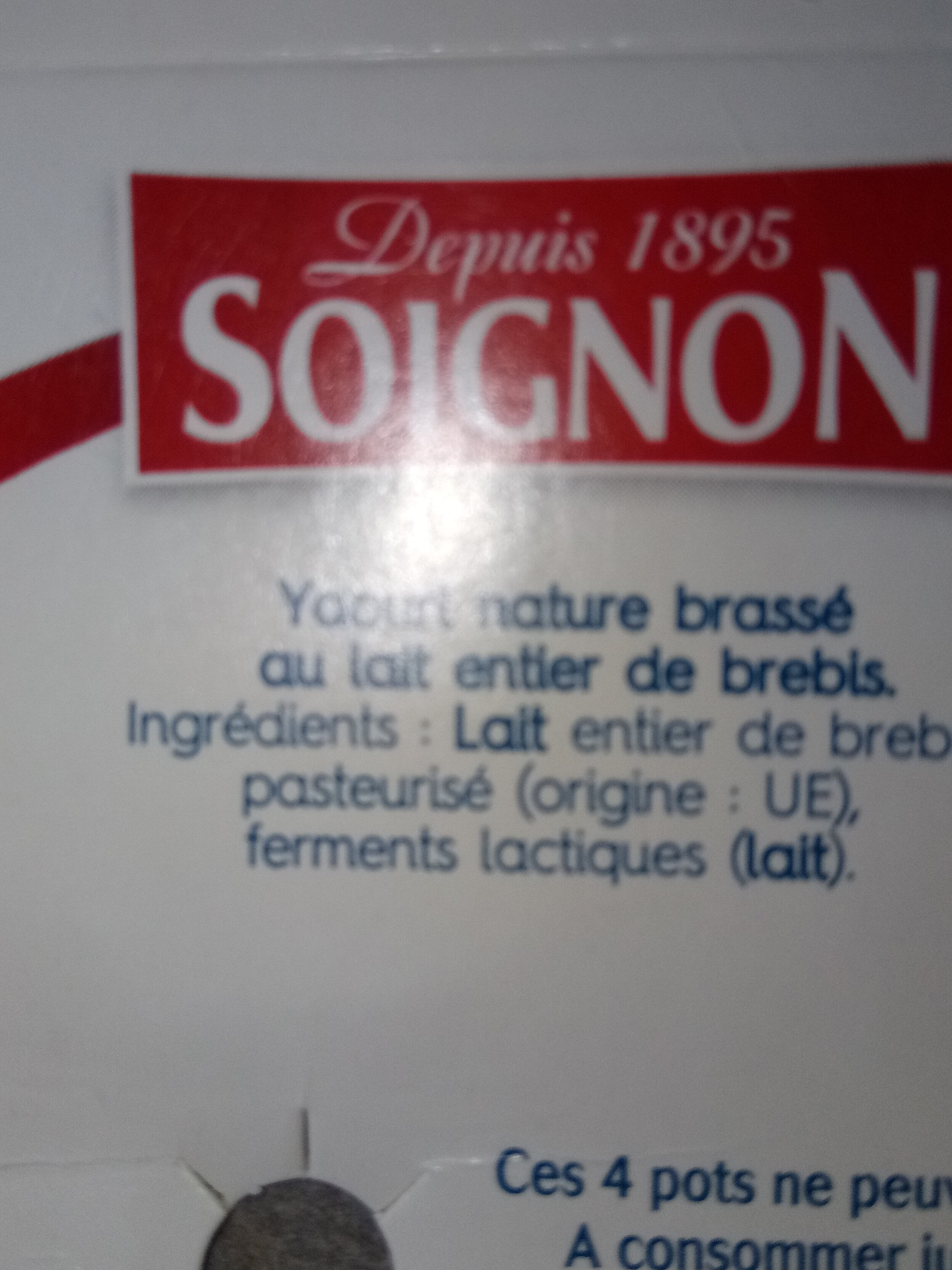 Brassé au lait de Brebis Nature - Ingredients - fr