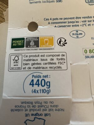 Brassé au lait de Brebis Nature - Recycling instructions and/or packaging information - fr