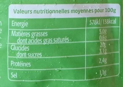 nem légumes - Nutrition facts