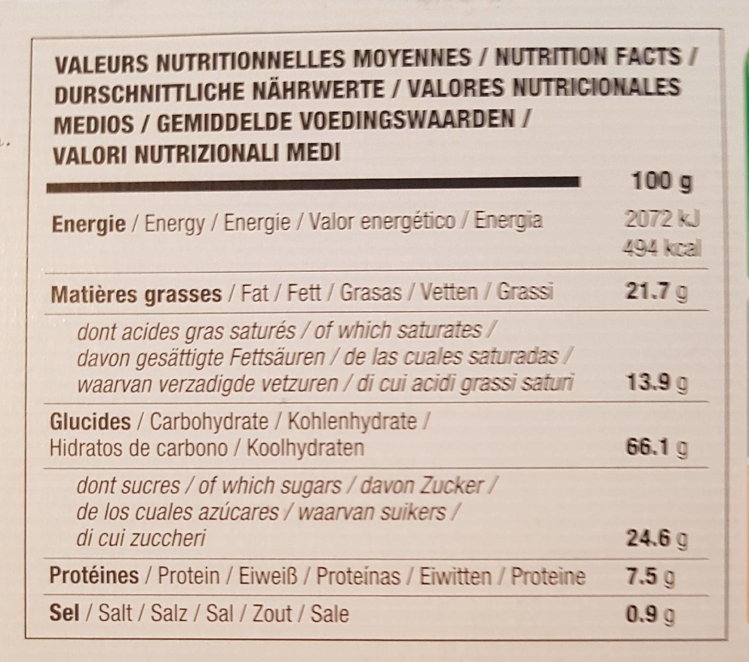 Biscuit Filet-bleu Galette Bretonne Bio - Nutrition facts - fr