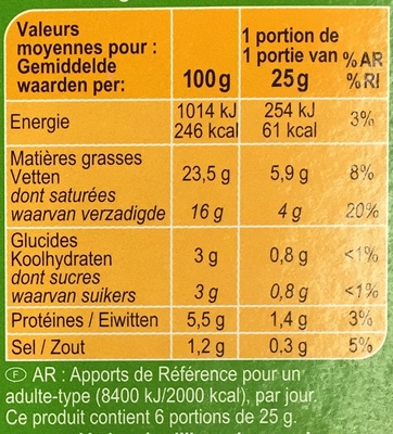 Tarti'Bon - Nutrition facts - fr