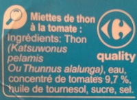MIETTES de thon Listao Péché à la canne - Ingredients - fr