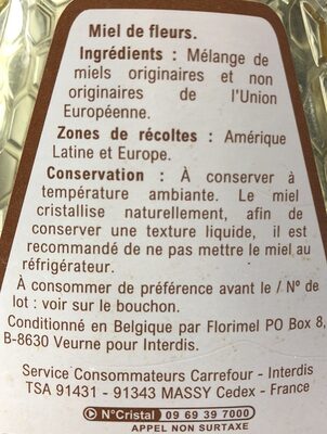 Miel de fleurs - Ingredients - fr