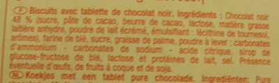 Biscuits tablette chocolat noir - Ingredients