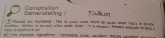 chocolat noir 74% - Ingredients - fr