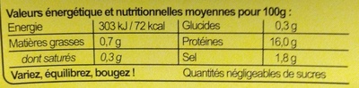Crevettes Jumbo - Nutrition facts - fr