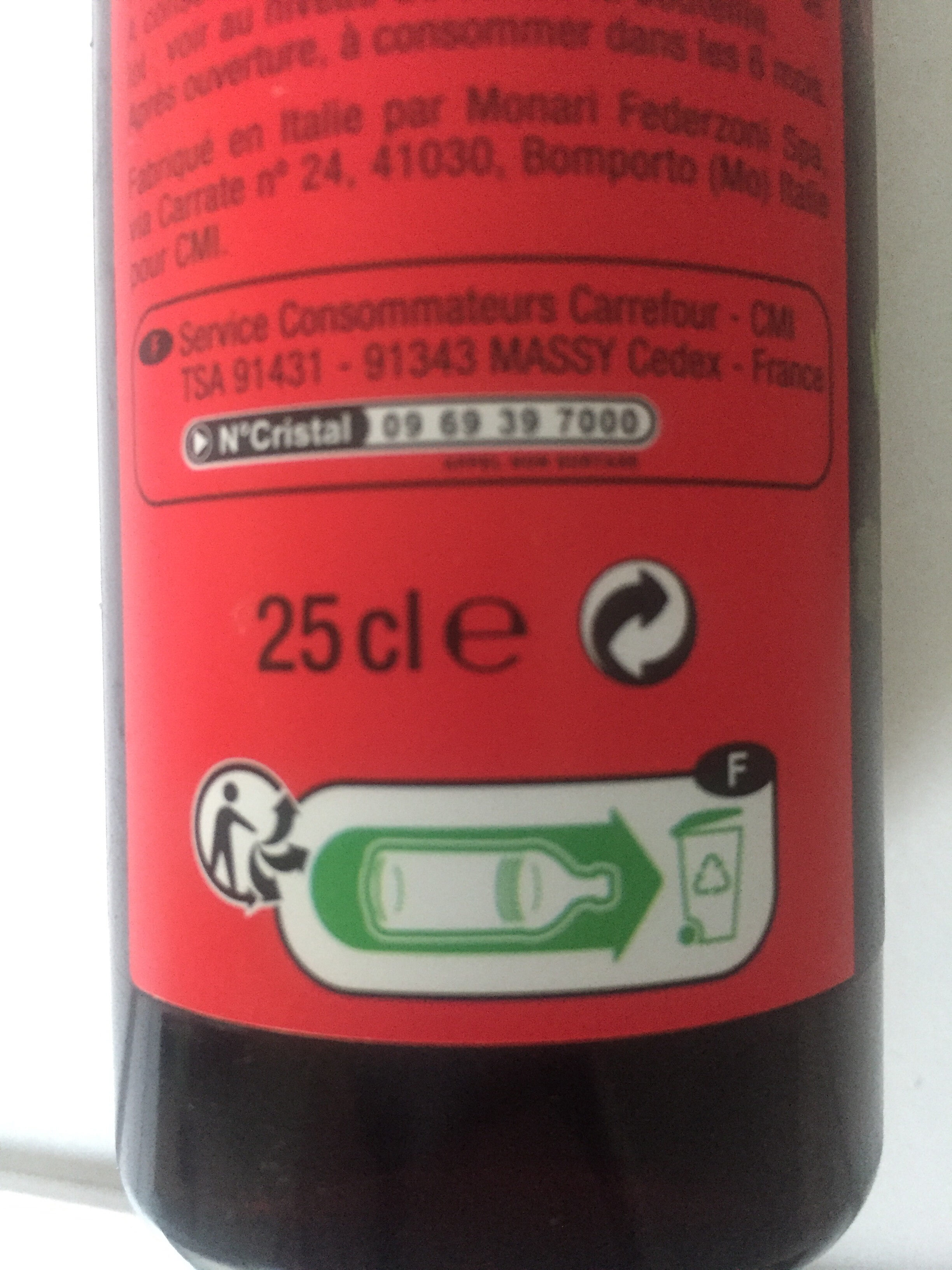 Douceur à base d'aceto balsamico di modena IGP - Recycling instructions and/or packaging information - fr