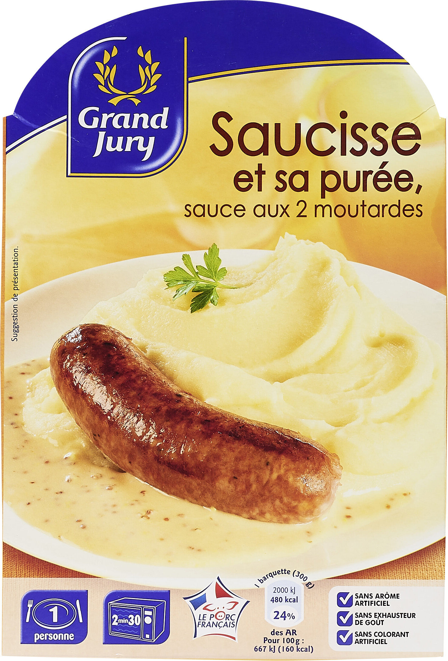 Saucisse et sa Purée, Sauce aux 2 Moutardes - Product - fr