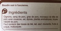 Boudins noirs à l'ancienne - Ingredients - fr