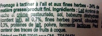 Fromage à tartiner Ail et Fines Herbes - Ingredients - fr