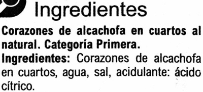 Corazones de alcachofa - Ingredients - es