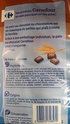 16 pains au chocolat Au levain - Ingredients - fr