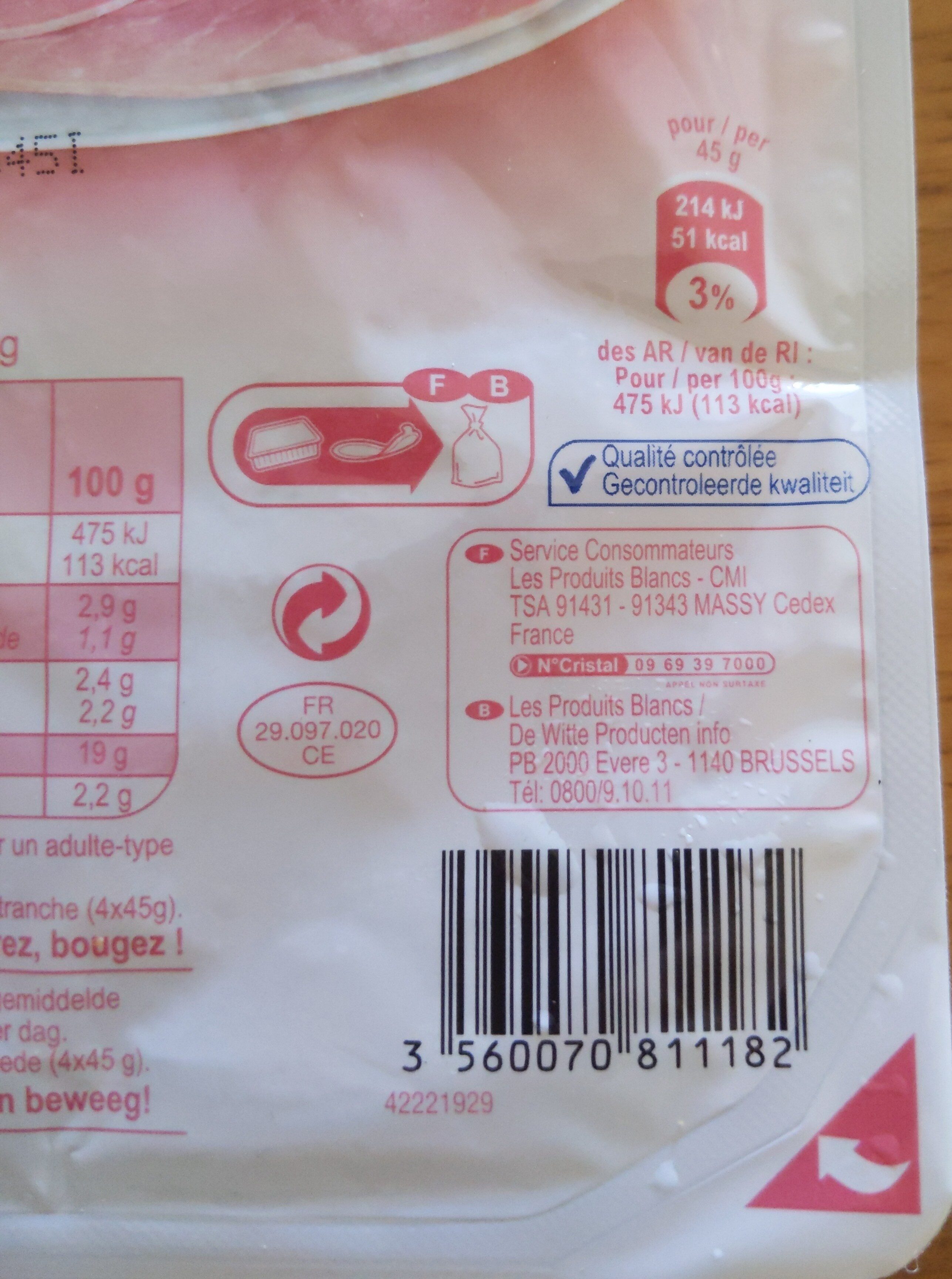 Jambon cuit choix - Recycling instructions and/or packaging information - fr