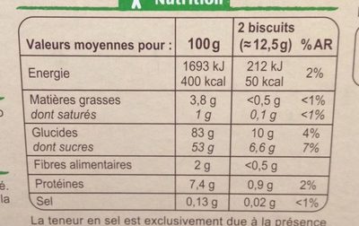 Boudoirs aux Œufs Frais - Nutrition facts - fr