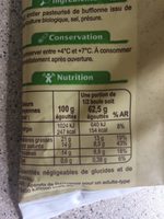 Mozzarella di Bufala Campana - Nutrition facts - fr