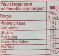 Bolognaise Plus de bœuf - Nutrition facts - fr