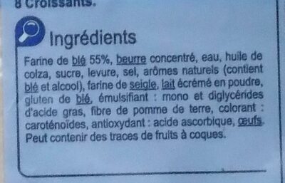 8 croissants - Ingredients - fr