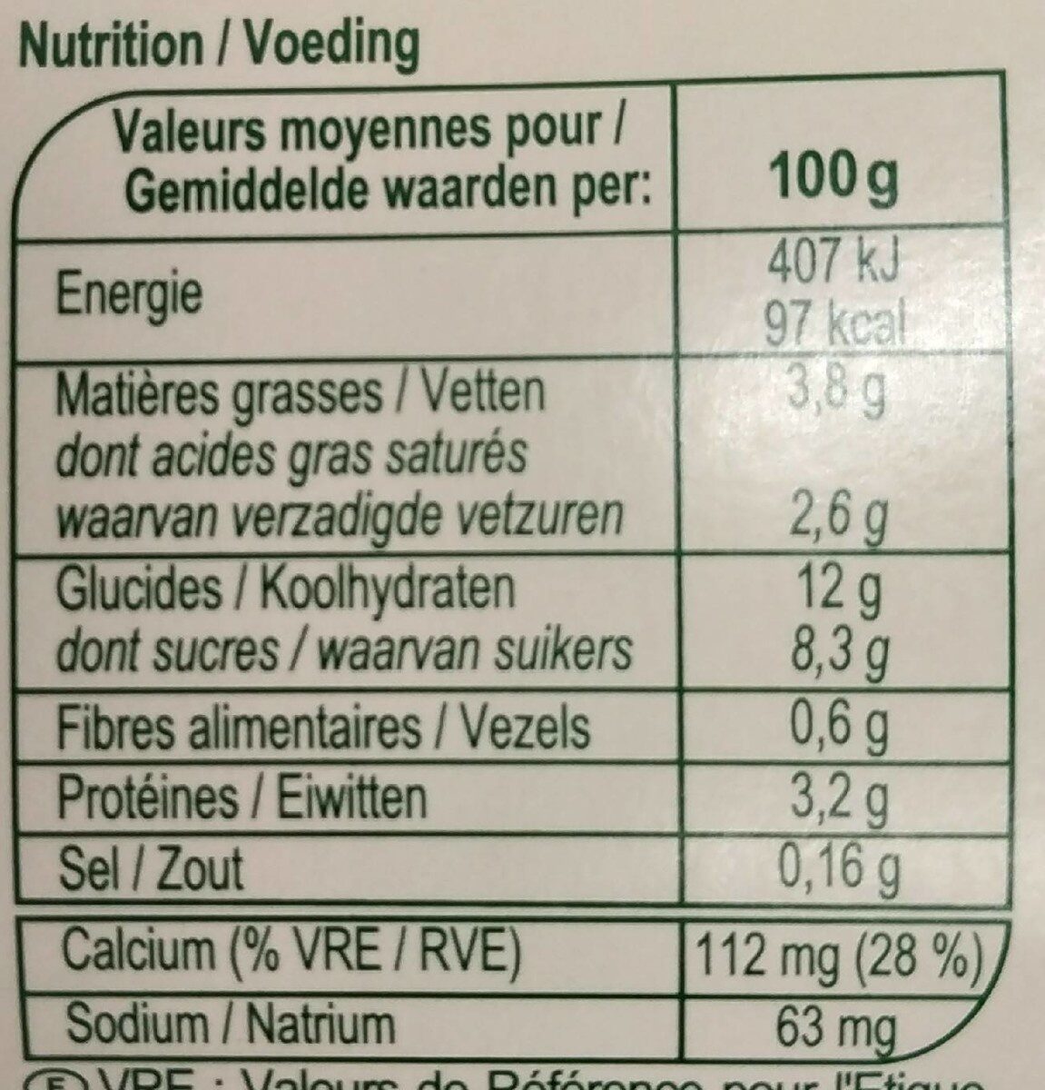 Dessert semoule saveur Vanille - Nutrition facts - fr