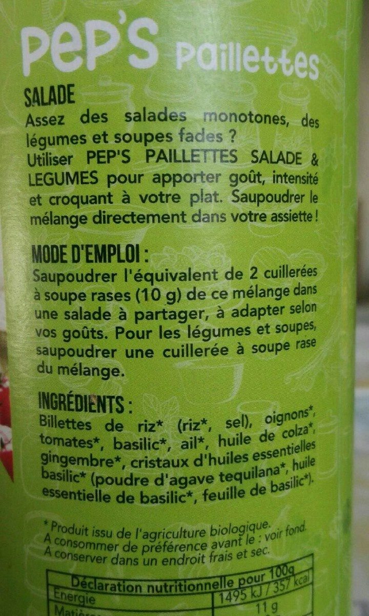 Pep's - Ingredients - fr