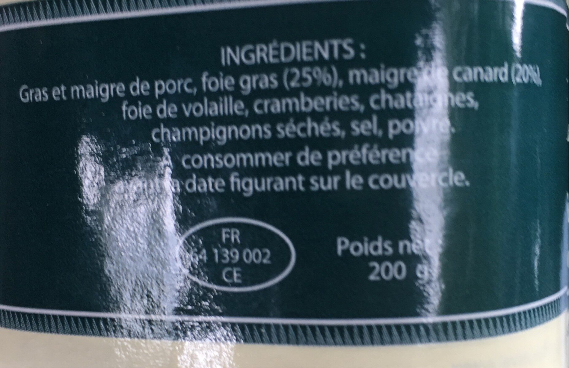 Mille feuilles au magret et au foie gras entier 25% - Ingredients - fr
