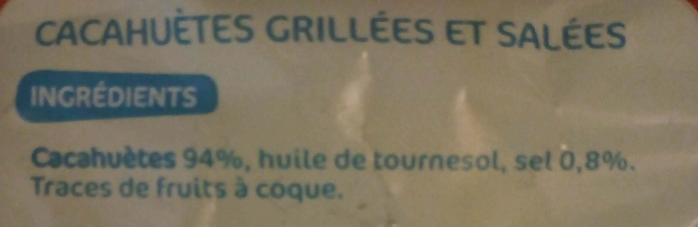 Cacahuètes grillées et salées - Ingredients - fr