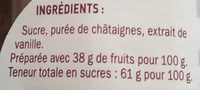 Confiture châtaigne/vanille - Ingredients - fr