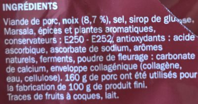 Mini saucissons secs noix - Ingredients - fr