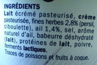 Prim'frais Ail & Fines Herbes - Ingredients - fr