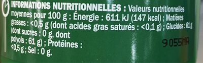 Chewing-gum menthe verte - Nutrition facts