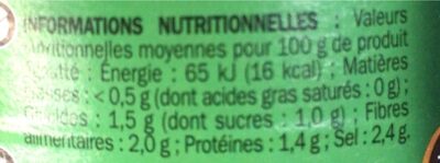 Cornichons ef 360g pne - Nutrition facts - fr