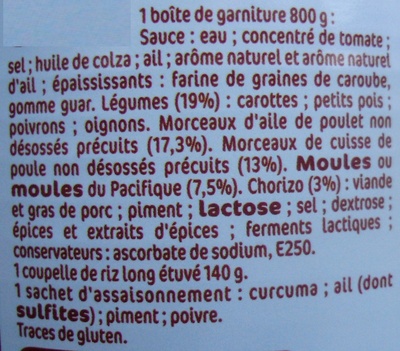Paëlla Royale (Poulet, Moules et Chorizo) - Ingredients