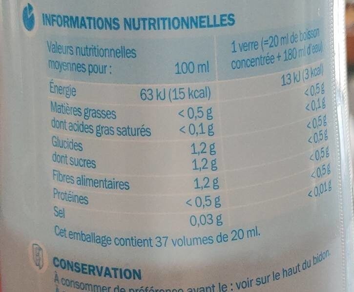 Frucci zéro sucres - agrumes - Nutrition facts - fr