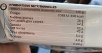 Cookies aux Pépites de Chocolat (Mous) - Nutrition facts - fr