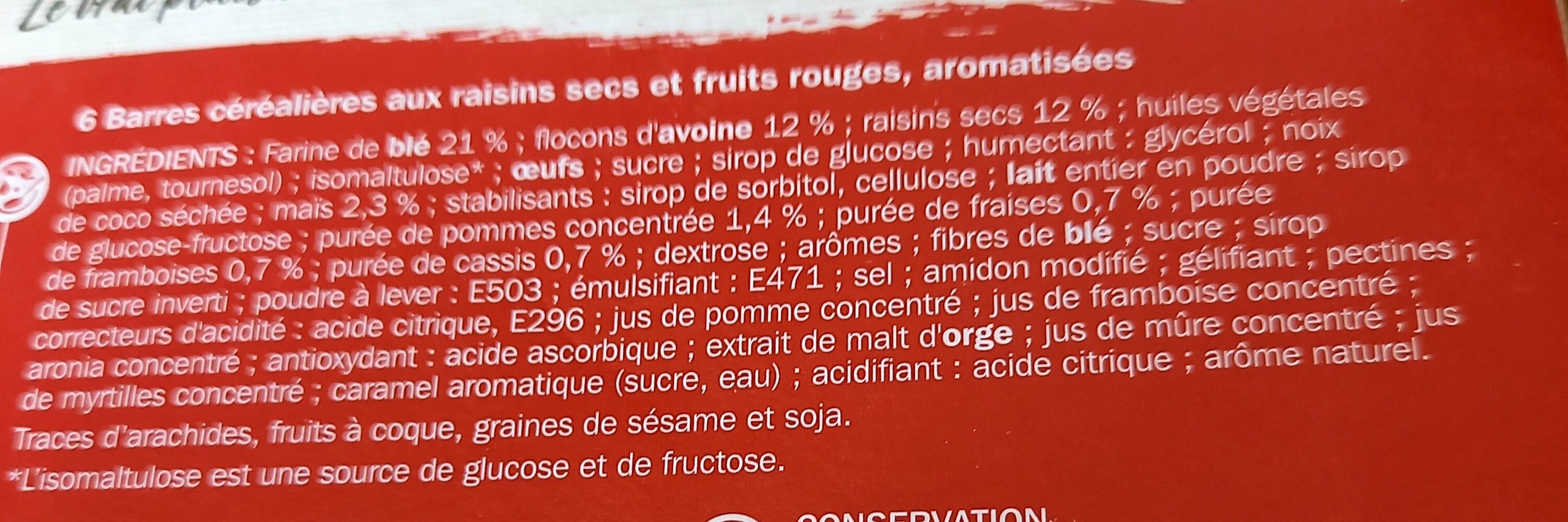 Fruits rouges moelleuses 3 céréales - Ingredients - fr