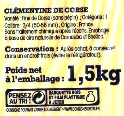 Clémentine de Corse - Ingredients