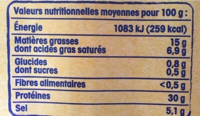 Jambon cru supérieur Pyrénées Nos Régions Ont Du Talent - Nutrition facts