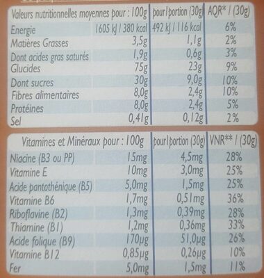 Céréales Croc cooki - Nutrition facts - fr