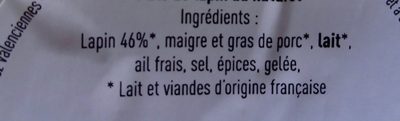 Pâté de Lapin au naturel - Ingredients - fr