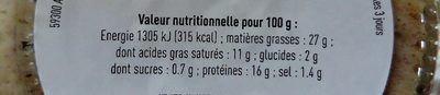 Pâté de Lapin au naturel - Nutrition facts - fr