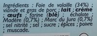 Terrine de Foie de Volaille - Ingredients - fr