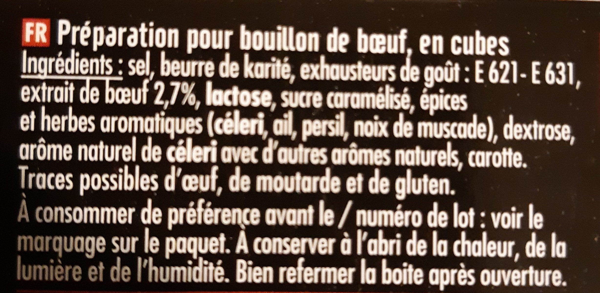 Bouillon De Boeuf - Ingredients - fr