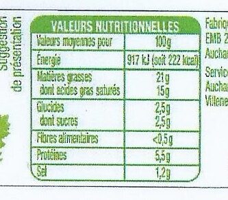 Fromage à tartiner Ail & Fines Herbes - Nutrition facts - fr