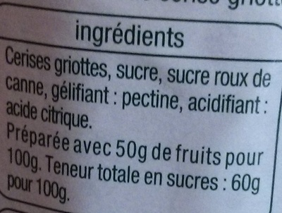 Confiture extra de cerise griotte - Ingredients - fr