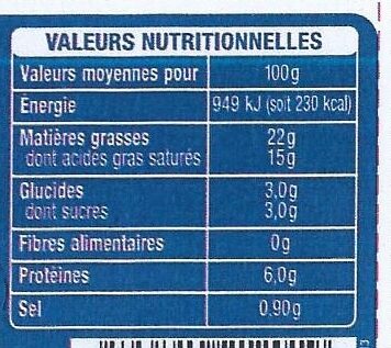 Mon moment fromager - Nature - Nutrition facts - fr