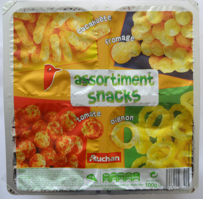 Assortiment snacks (cacahuète, fromage, tomate, oignon) - Product - fr